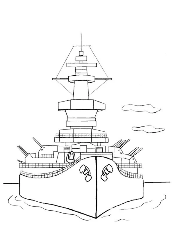 Desenhos de Navios de Guerra Para Colorir 6