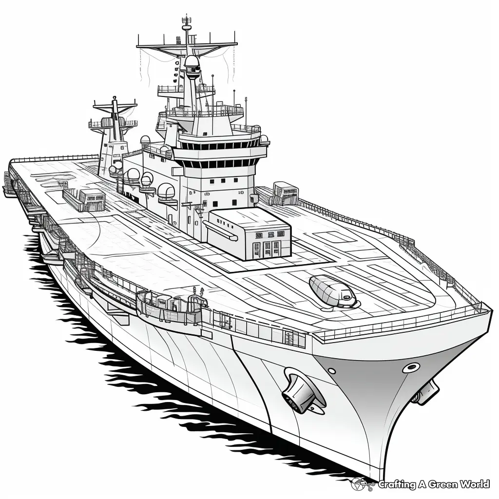 Desenhos de Navios de Guerra Para Colorir 7