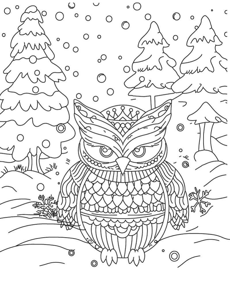 Winter Adult Coloring Pages 1