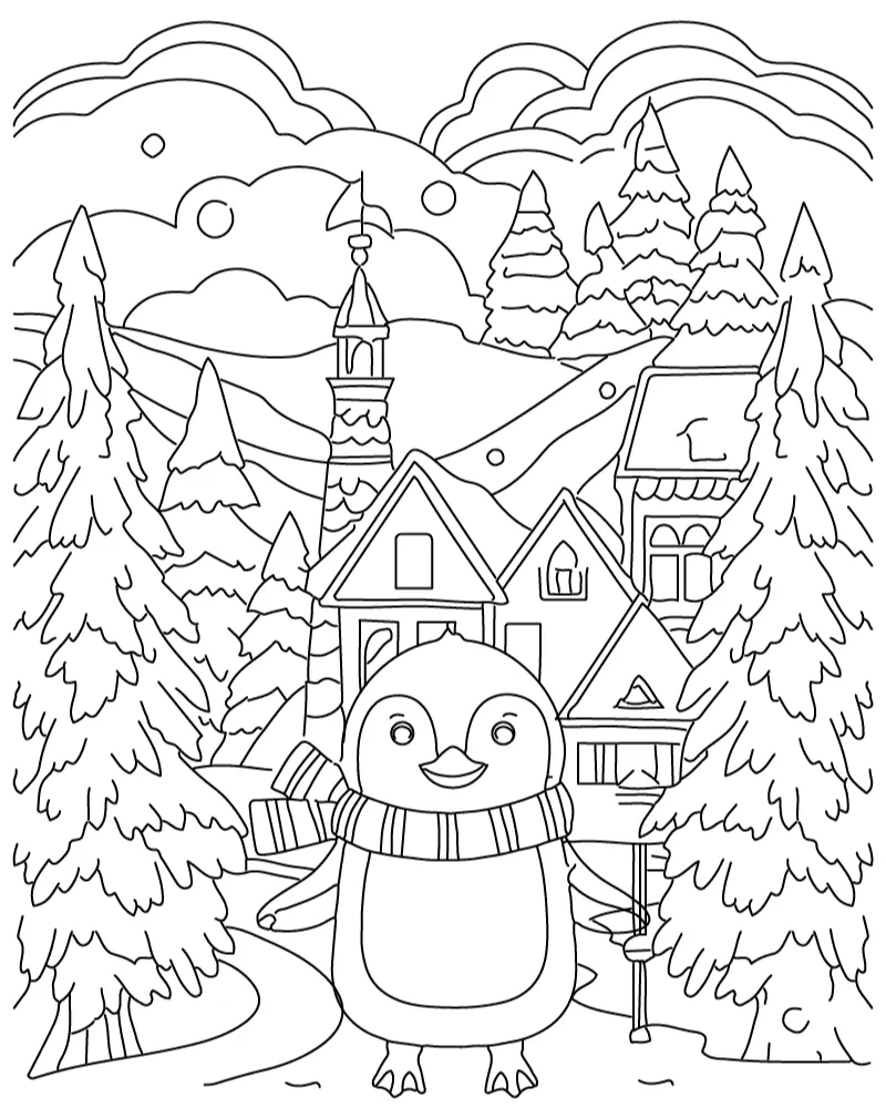 Winter Adult Coloring Pages 16