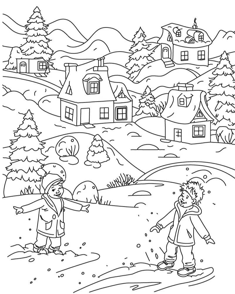 Winter Adult Coloring Pages 17