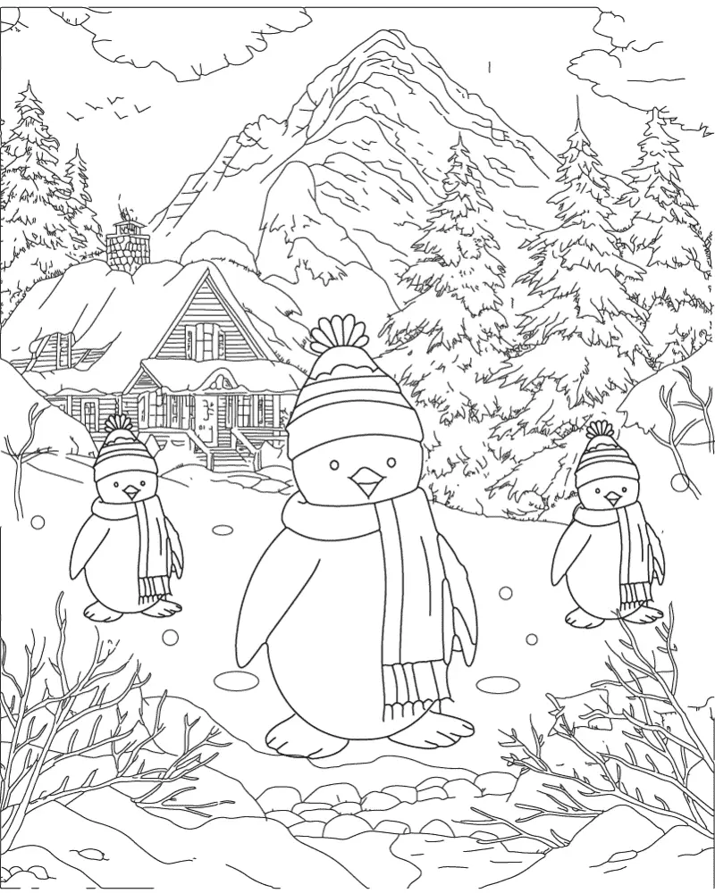 Winter Adult Coloring Pages 18
