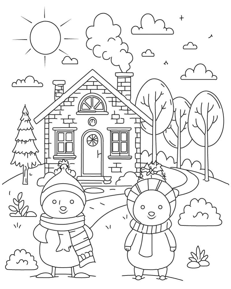 Winter Adult Coloring Pages