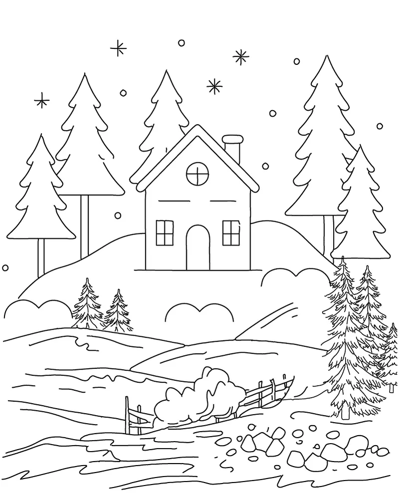 Winter Adult Coloring Pages 4