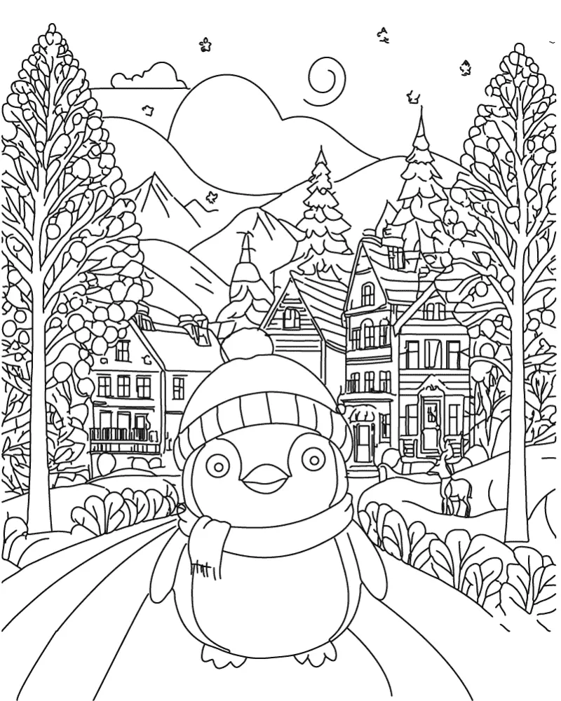 Winter Adult Coloring Pages 7