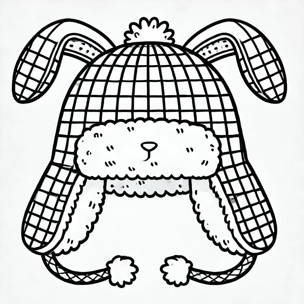 Winter hat coloring pages