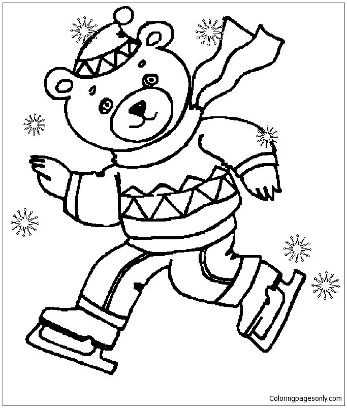 Desenhos de Esporte de Inverno Para Colorir 106