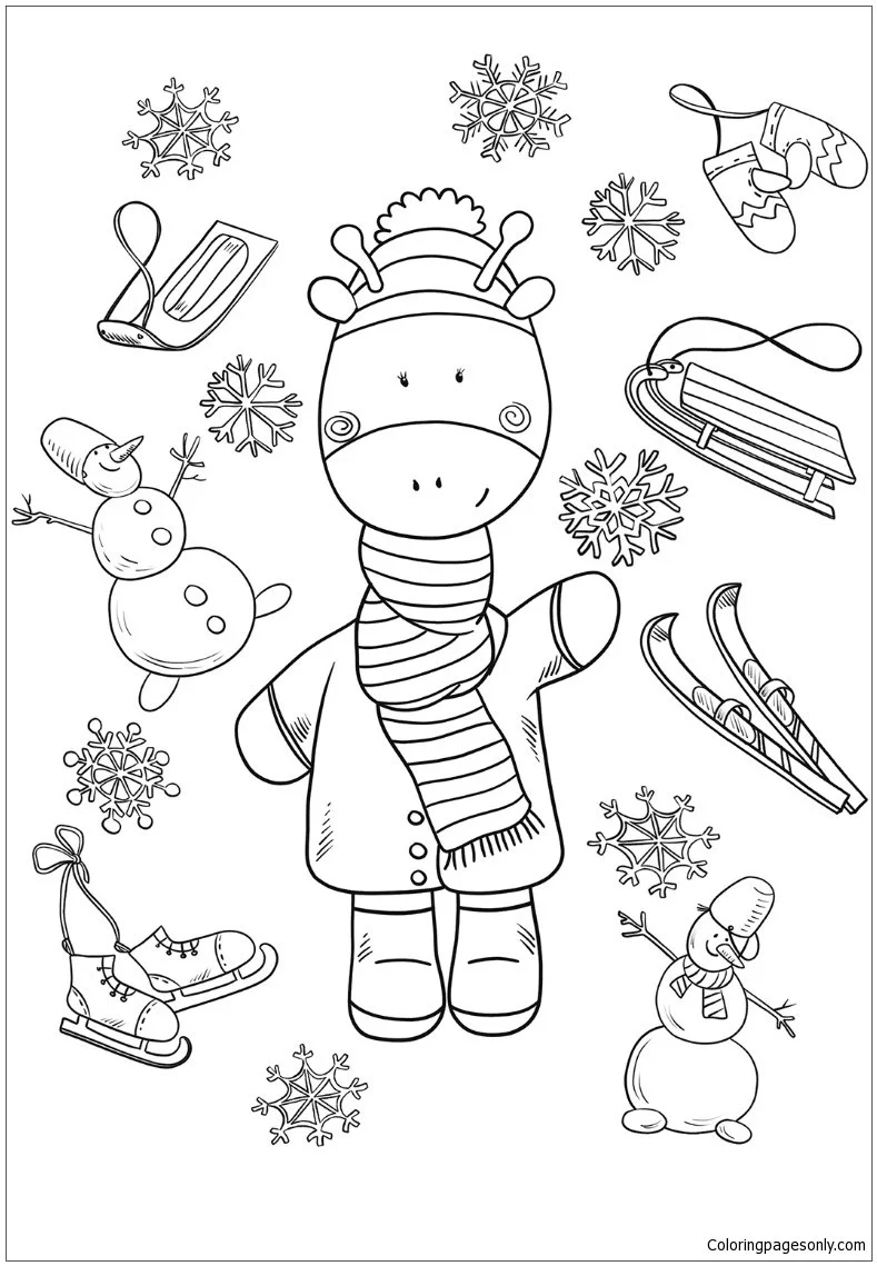 Desenhos de Esporte de Inverno Para Colorir 135