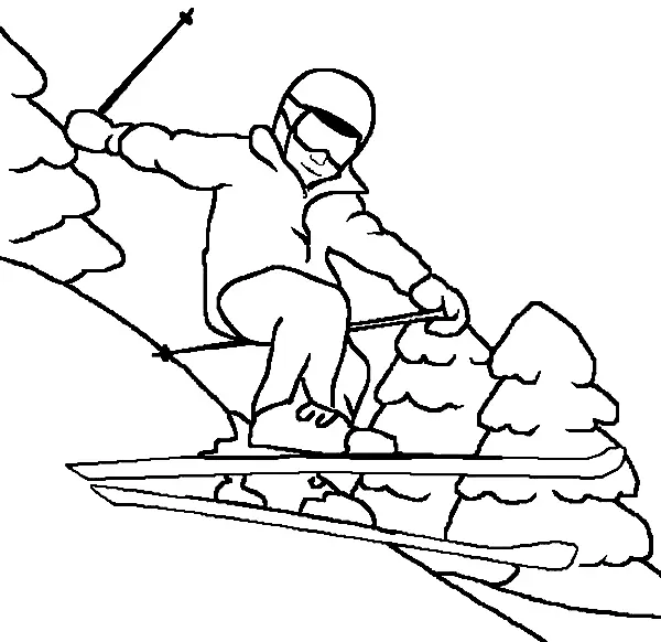 Desenhos de Esporte de Inverno Para Colorir 20