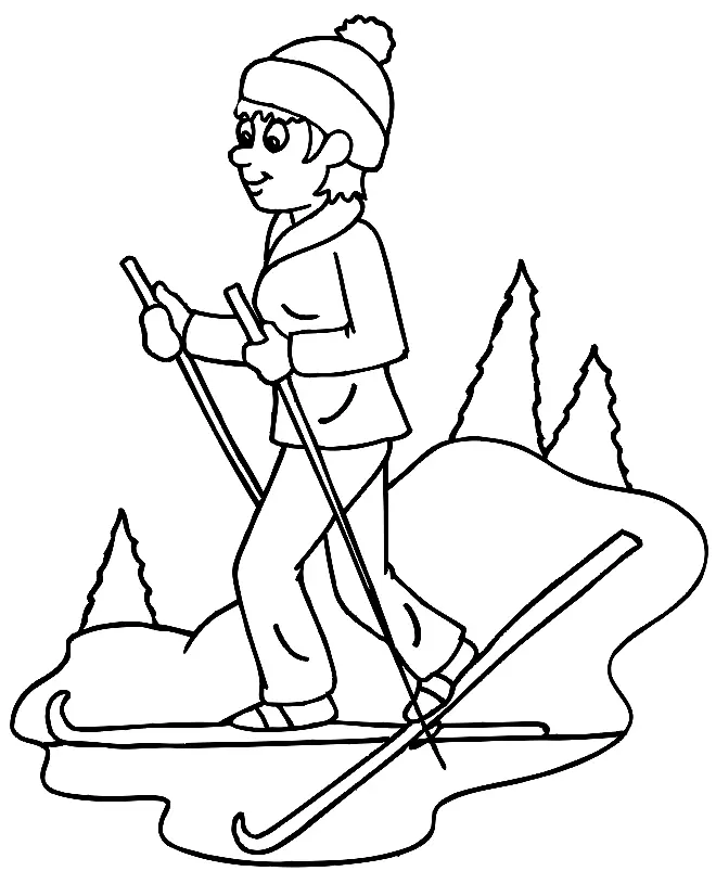 Desenhos de Esporte de Inverno Para Colorir 25