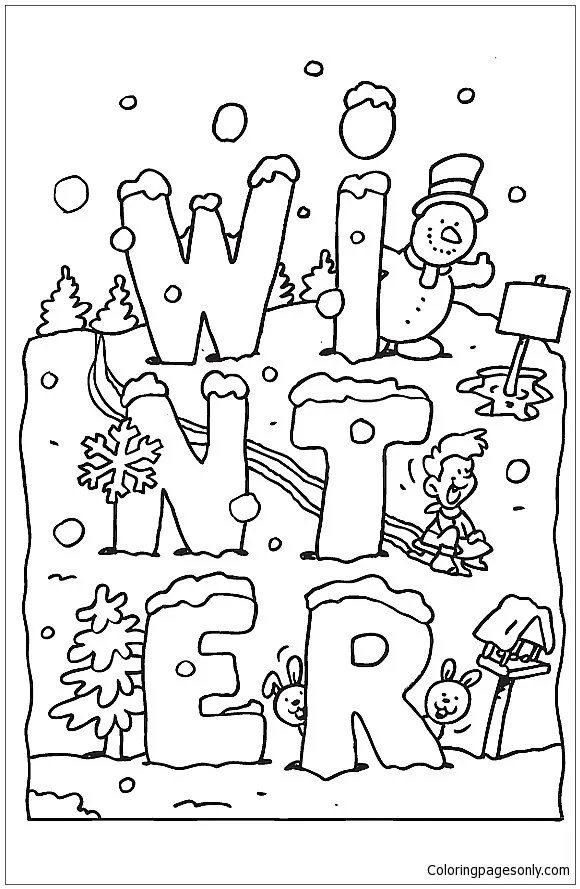 Desenhos de Esporte de Inverno Para Colorir 45