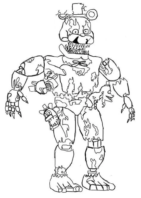Withered Freddy Coloring Pages 8