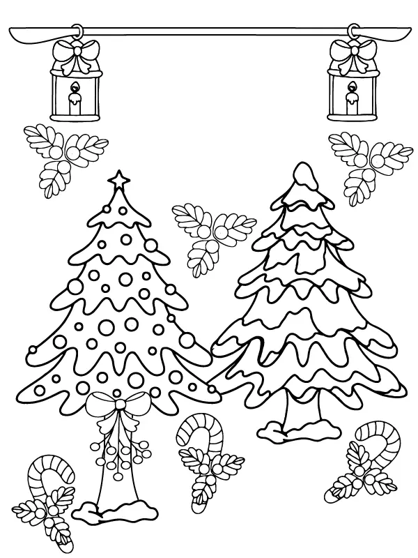 Woodland Christmas Coloring Pages 2