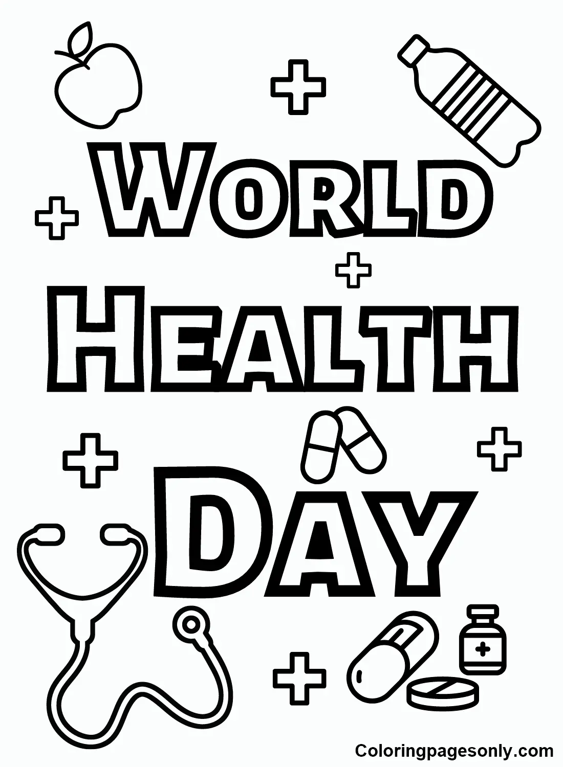 Dia Mundial De La Salud Para Colorear