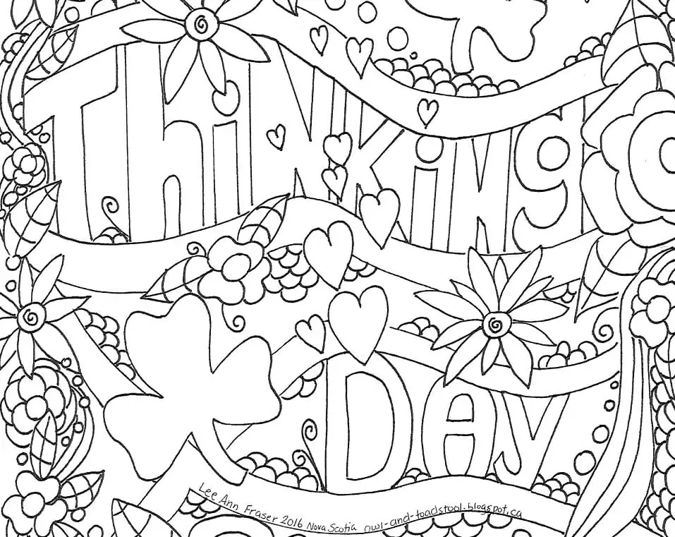 Dia Mundial Del Pensamiento Para Colorear 4