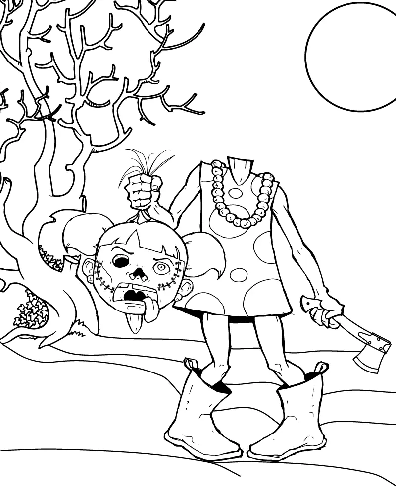 Zombie Mädchen Ausmalbilder 19