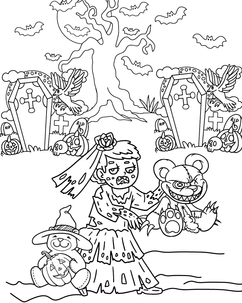 Zombie Mädchen Ausmalbilder 20