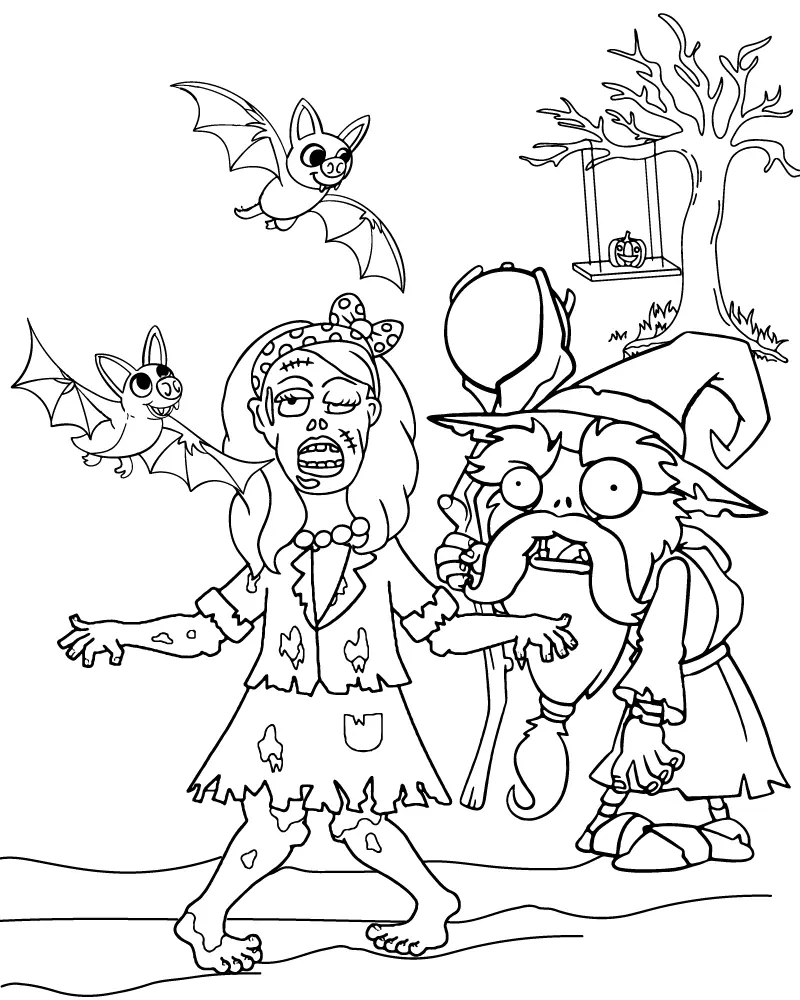 Zombie Mädchen Ausmalbilder 4