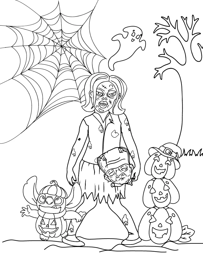 Zombie Mädchen Ausmalbilder 8