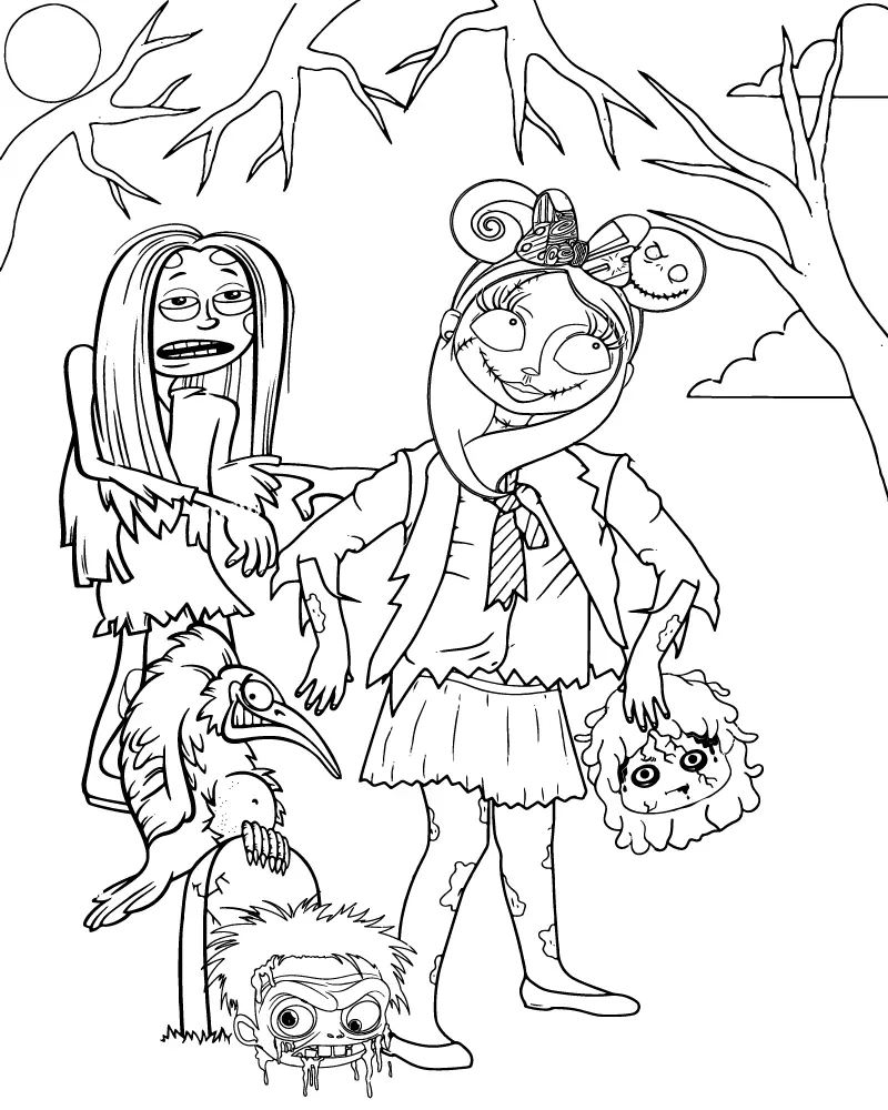 Zombie Mädchen Ausmalbilder 9